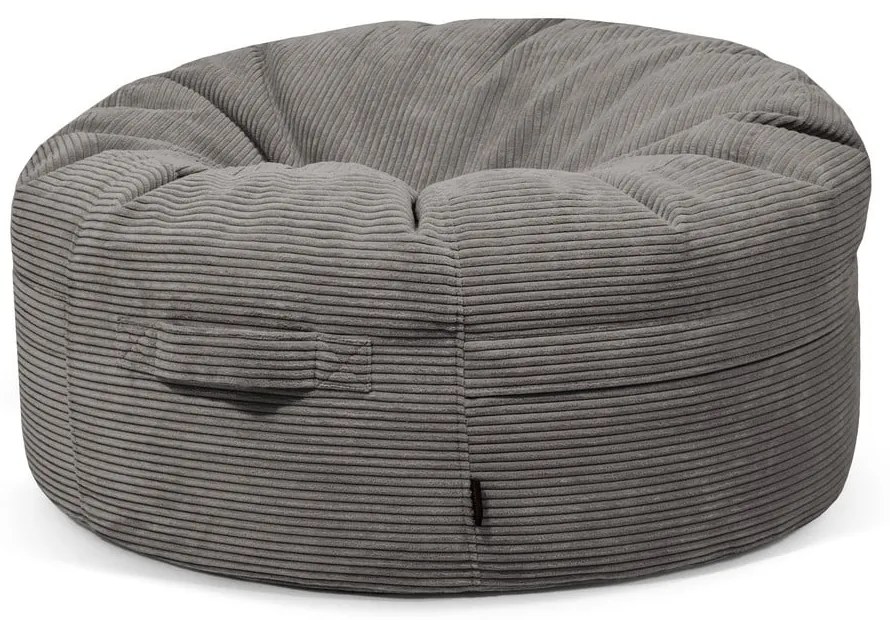 Fotoliu bean bag gri închis cu tapițerie din catifea reiată Roll 105 – SLOWDOWN