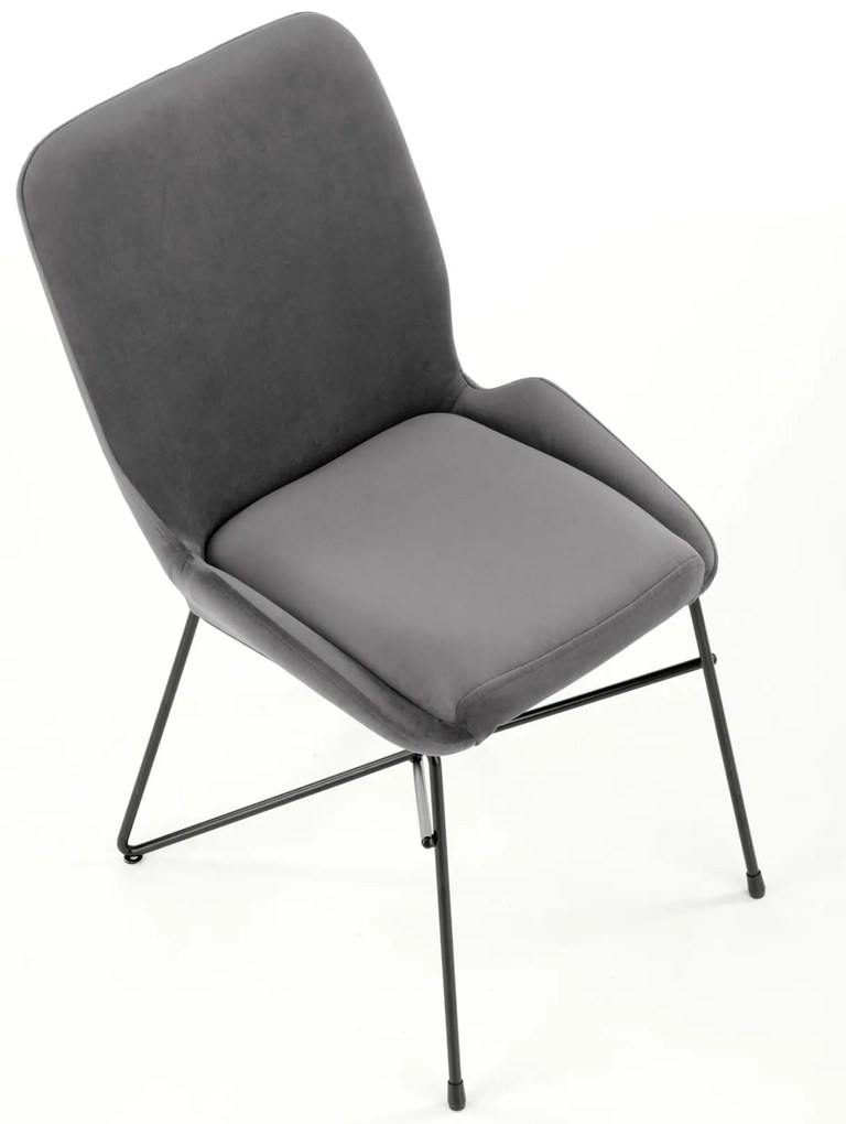 Scaun de masA catifea Culoare Gri, LASE 454