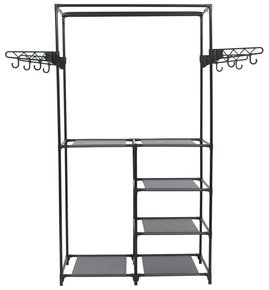 Cuier haine, negru, 87 x 44 x 158 cm, otel si material netesut