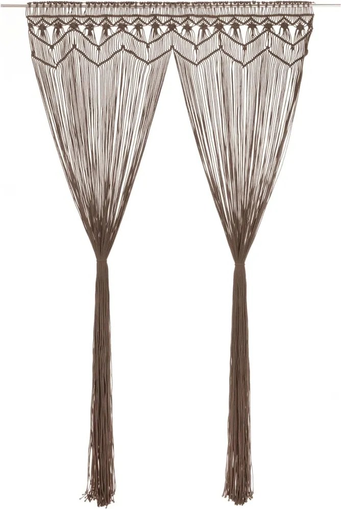 vidaXL Perdea macrame, gri taupe,140 x 240 cm, bumbac
