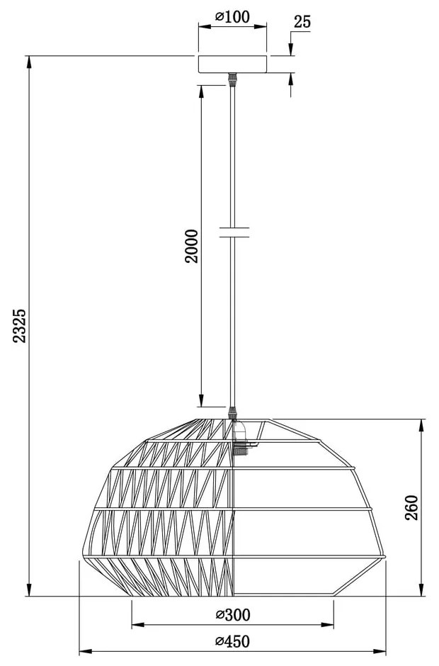 Lustră cu abajur din iută ø 45 cm Kace – WOOOD