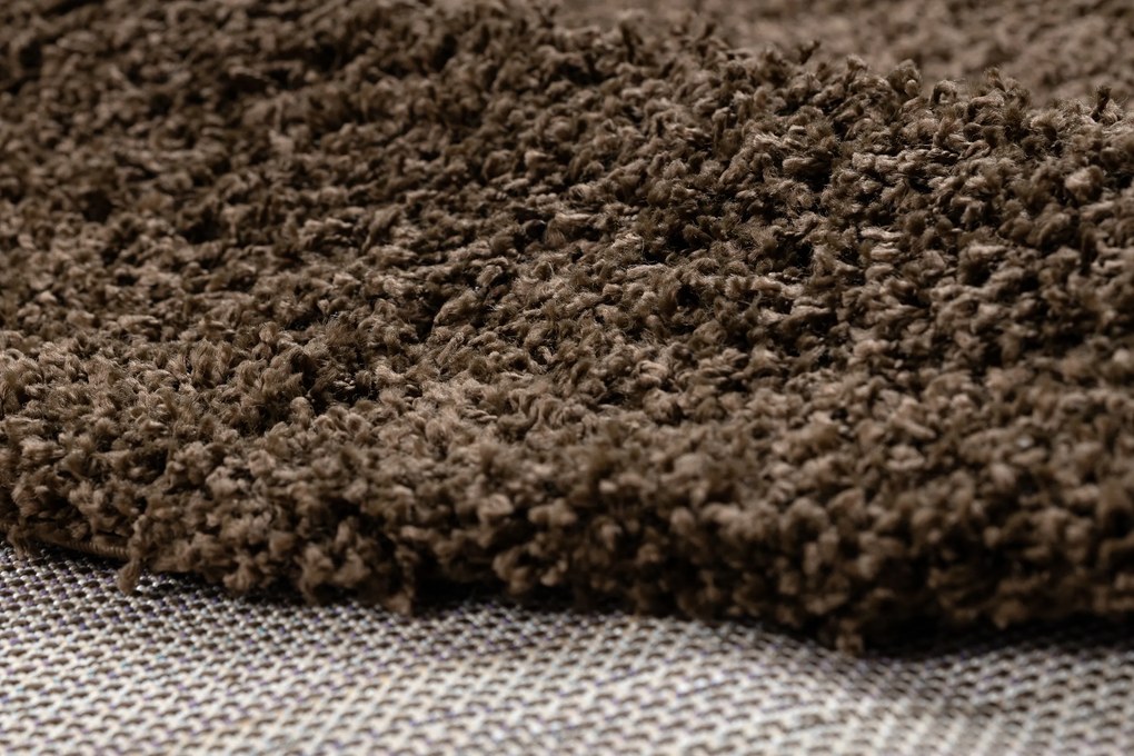 Covor SOFFI cerc shaggy 5cm maro - SECUNDAR-COTATI PRODUSUL