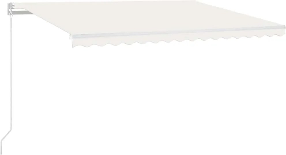 vidaXL Copertină automată cu senzor vânt & LED, crem, 450x300 cm