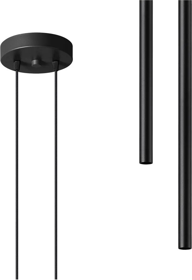 Lustră neagră din metal ø 15 cm Fideus – Sollux