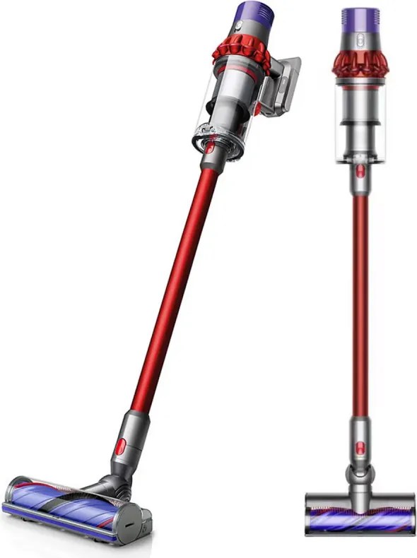 Aspirator vertical Dyson V10 Origin 394464-01, 525W, 151AW, 0.76l, 125000 rpm, 60 min, 3 moduri, Motorbar clar, Nichel/negrit