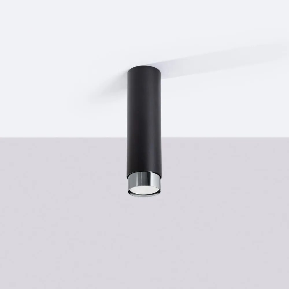 Plafonieră neagră/argintie Crown – Sollux