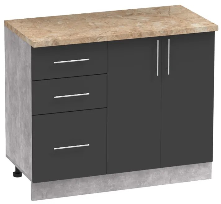 Set mobila bucatarie Festa Pako World Antracit 100x60x85 cm