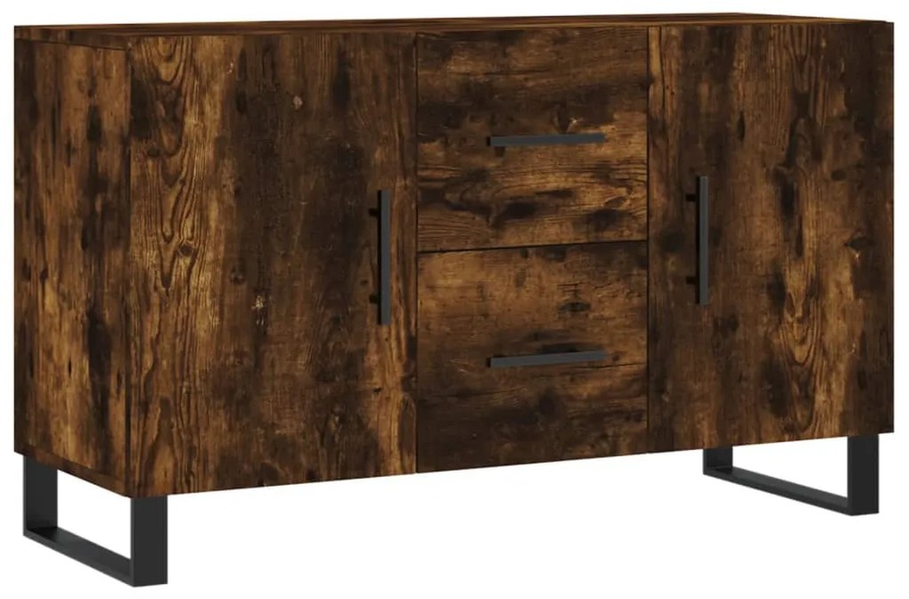 828201 vidaXL Servantă, stejar fumuriu, 100x36x60 cm, lemn compozit