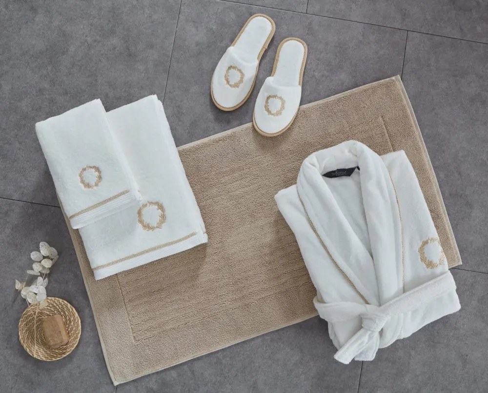 Set cadou prosop și prosop de corp SEHZADE, 2 buc Alb – Broderie argintie