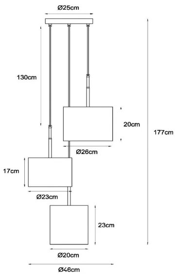 Lustră pe cablu Lucide 45409/13/30 MAYA 3xE27/40W/230V negru
