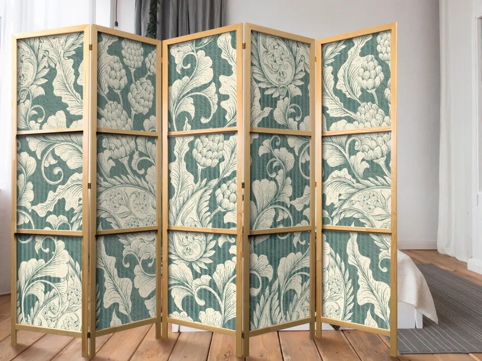 Paravan japonez - Sage Green Flourishes