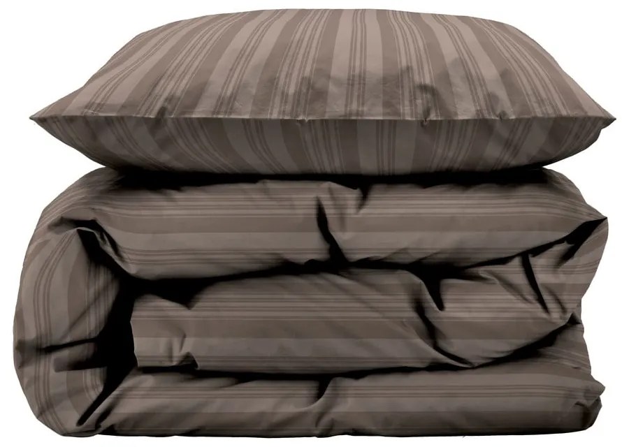 Lenjerie de pat taupe din damasc pentru pat de o persoană, extinsă 140x220 cm Noble – Södahl