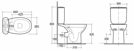 Rezervor pe vas wc Rak Ceramics Morning cu alimentare inferioara