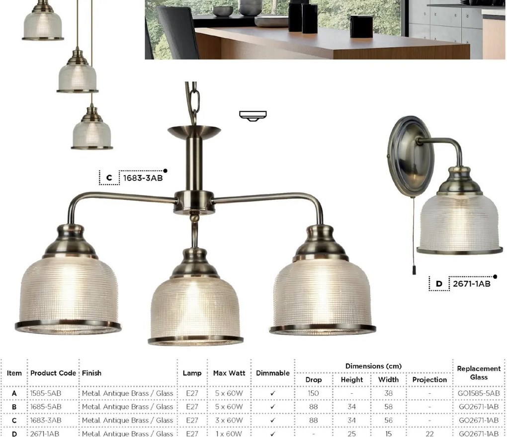 Aplica de perete design clasic Bistro II alama antique 2671-1AB SRT