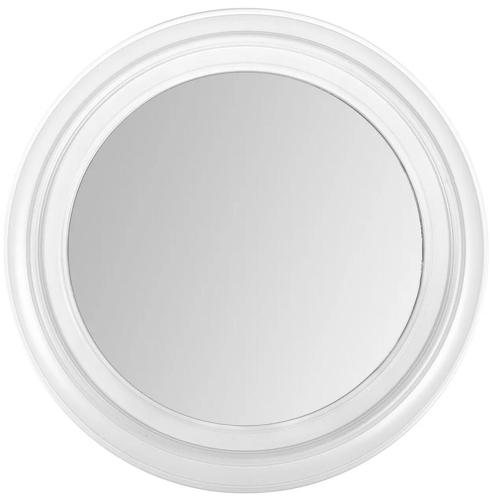 Oglinda rotunda cu cadru alb
