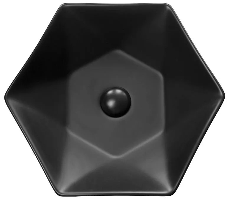 Lavoar pe blat Fluminia, Black Diamond, 49 x 49 cm, negru mat