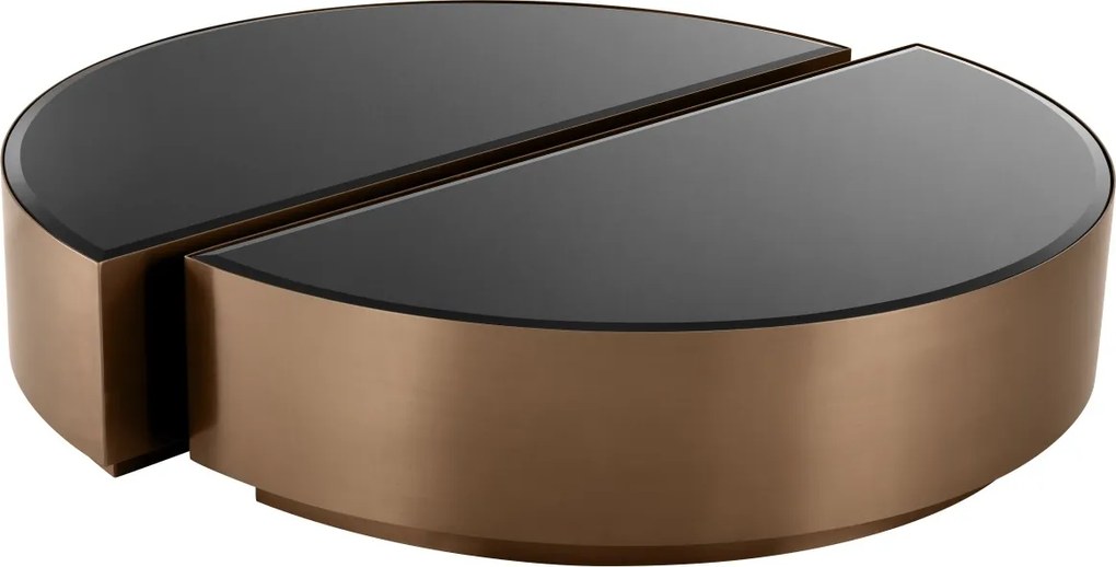 Set 2 masute de cafea design elegant LUX Astra, cupru-negru 113932 HZ