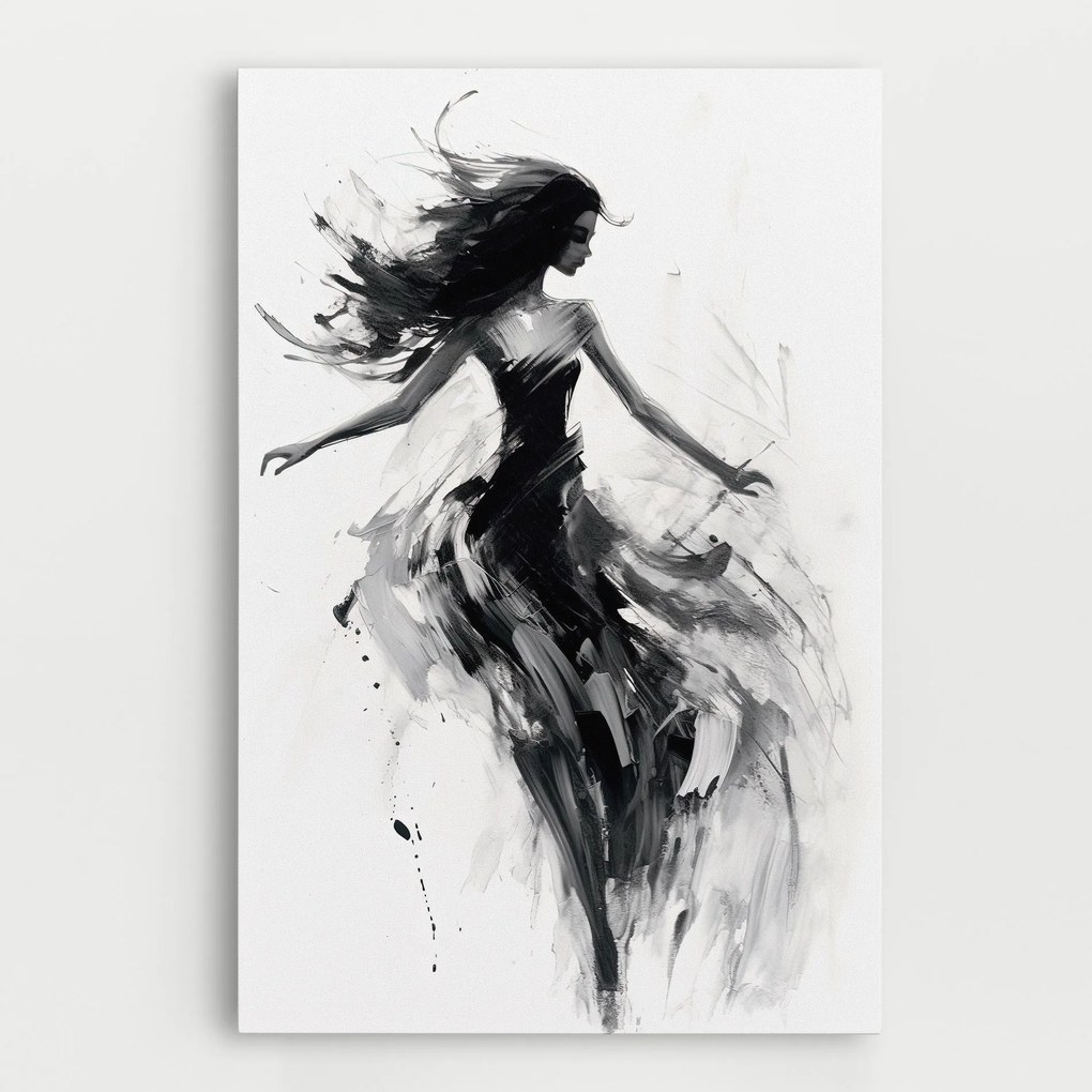 Tablou Canvas, 50x70cm, Dormitor si Living, Femei, Siluete, Black Ink Woman
