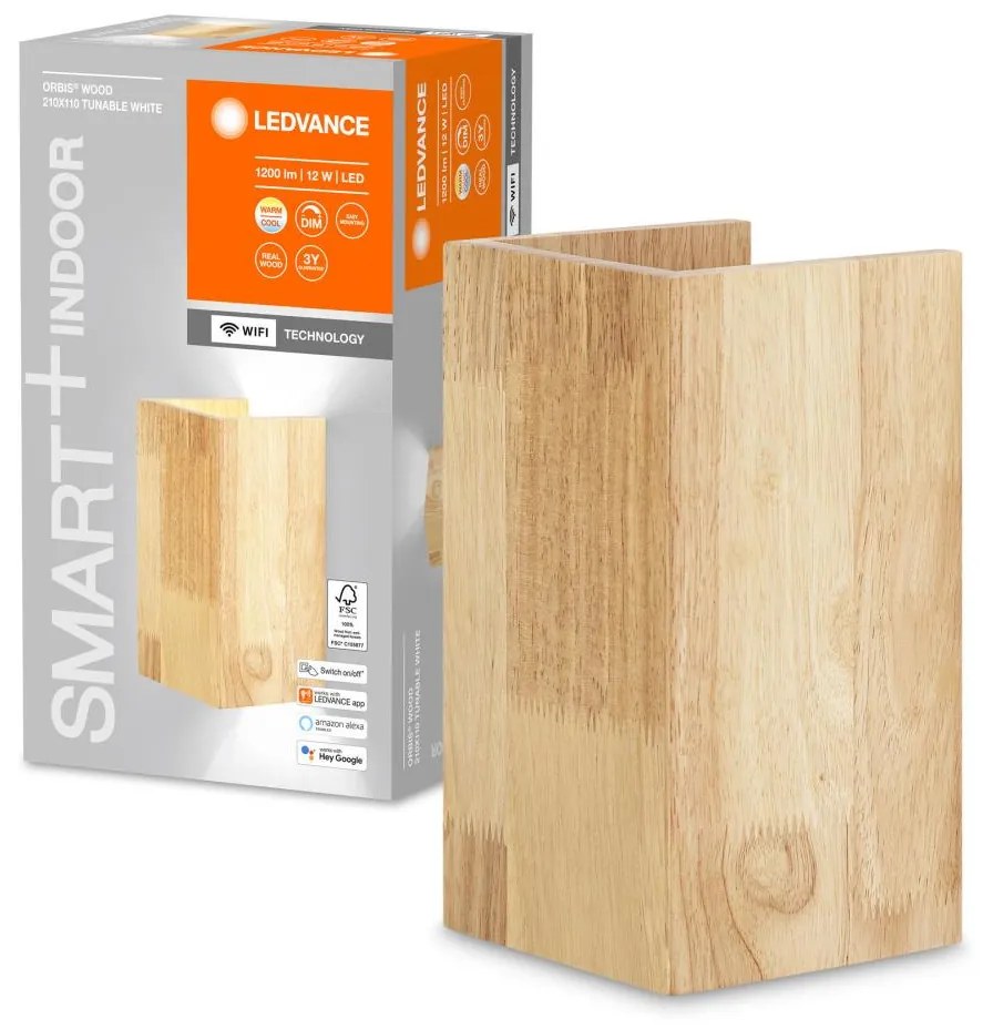 Aplică LED dimabilă SMART+ WOOD LED/12W/230V Wi-Fi Ledvance