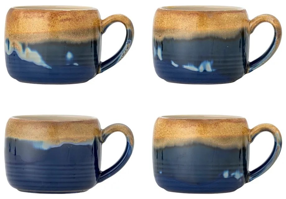 Căni albastre/maro 4 buc. din gresie 400 ml Sheen – Bloomingville