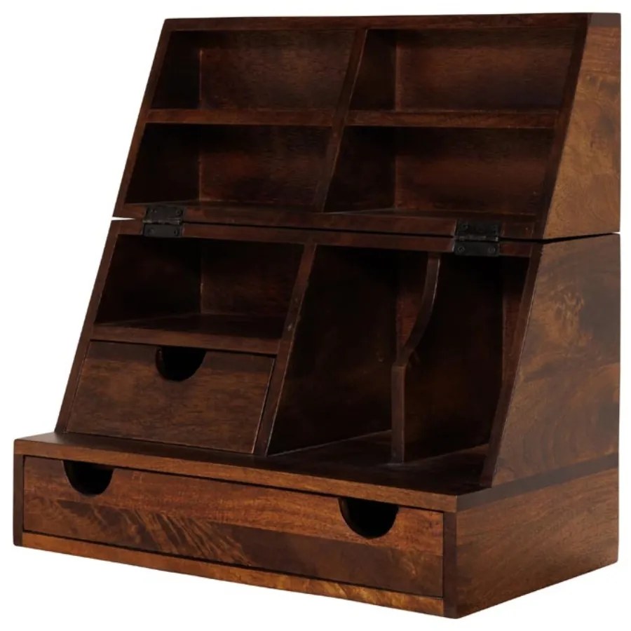 Organizator de birou, din lemn de mango, pliabil, Oswald
