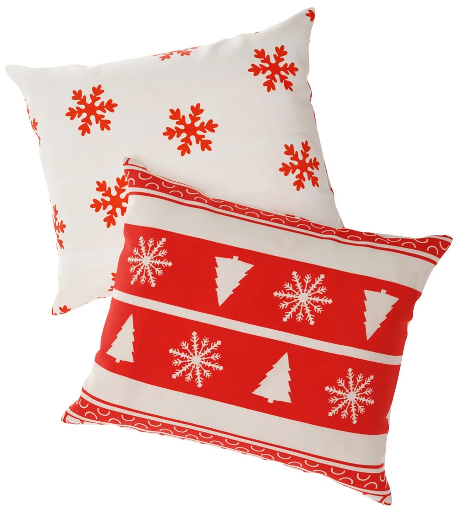 Set de 2 fete de perna RENUL DE CRACIUN SI BRAD 40x50 cm