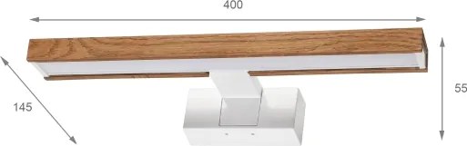 Brilagi - Iluminare LED pentru oglindă de baie 3-în-1 WOODY MIRROR LED/8W/230V IP44 alb/stejar cireș