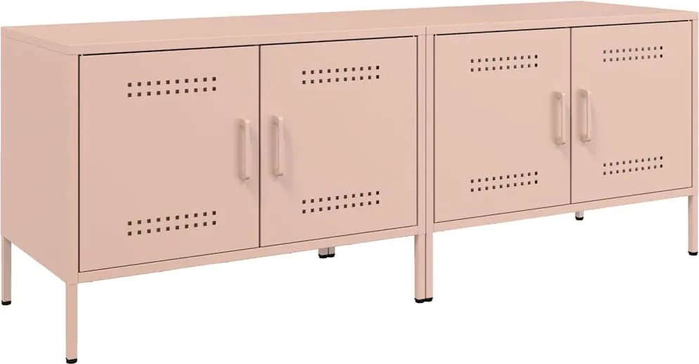 vidaXL Dulapuri TV, 2 buc., roz, 68x39x50,5 cm, oțel
