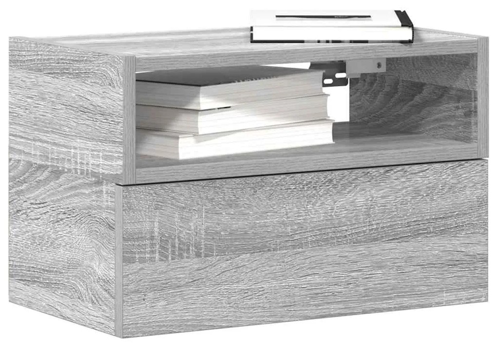vidaXL Noptiere de perete, 2 buc., sonoma gri, 45x26x28,5 cm
