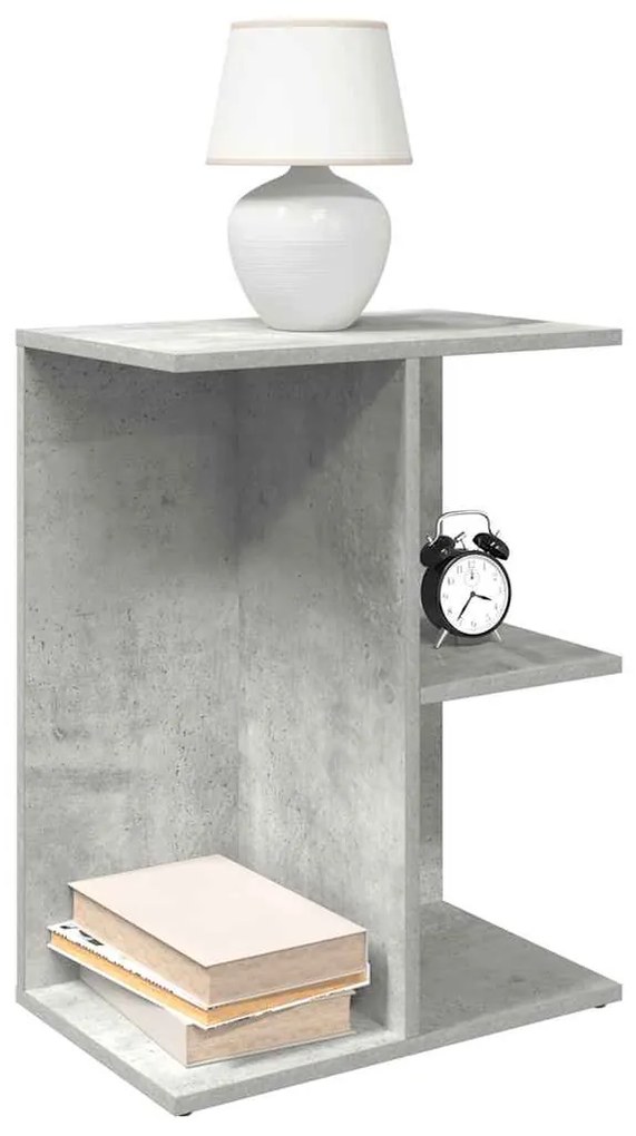 vidaXL Noptiere 2 buc Beton Gri 46,5x29x61 cm Lemn prelucrat