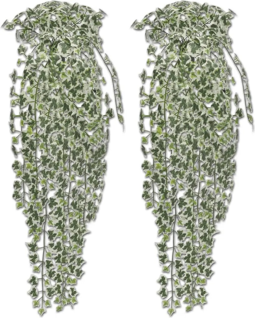 vidaXL Tufiș de iederă artificială, 2 buc., pestriță, 90 cm