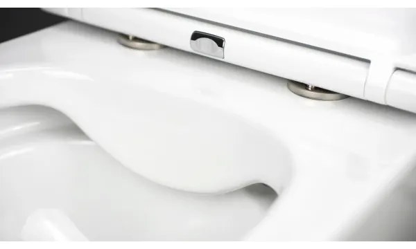 Deante CGRD6ZPW - Vas WC suspendat rotund cu capac SoftClose, ceramică, alb