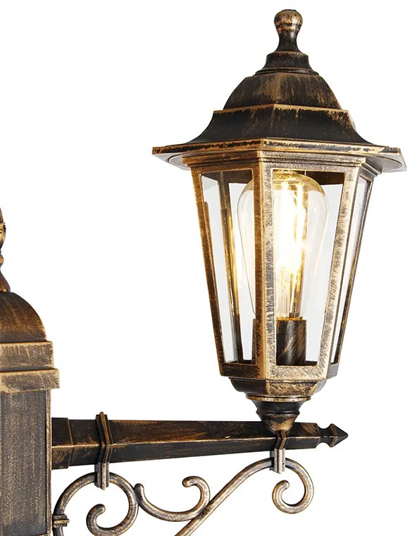 Felinar inteligent de exterior auriu cu 3 lumini, inclusiv WiFi ST64 - New Haven