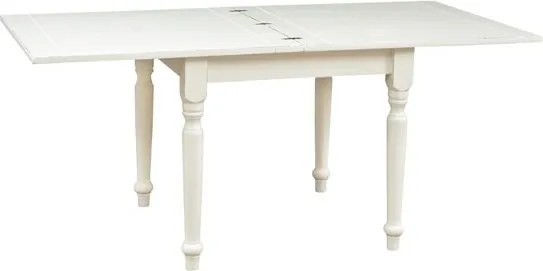 Masa pliabila, L90(180) 90 H80 cm, culoare alb antic, Lemn masiv