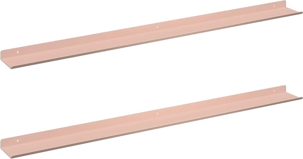 vidaXL Raft suspendat Pe perete 2 pcs Roz 100 x 9 x 2,5 cm Oțel