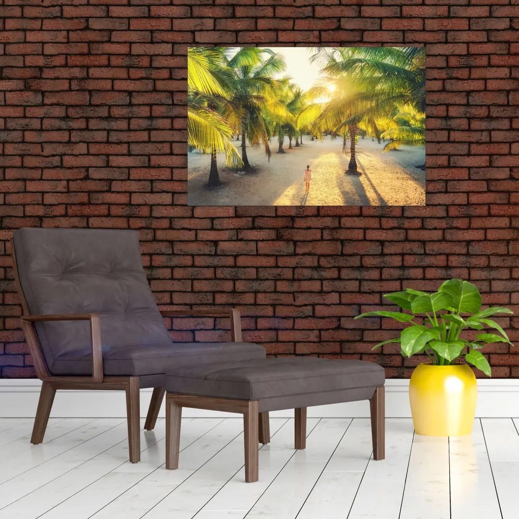 Tablou - Femeie între palmieri (90x60 cm)