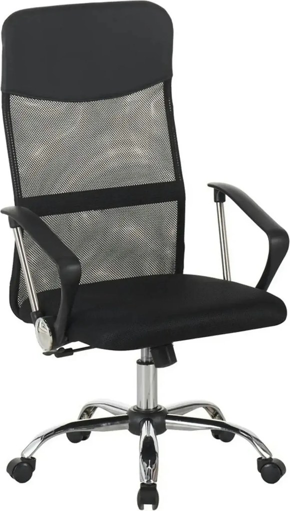 Scaun birou ALEX, negru, stofa/plasa, 60x61x107/117 cm