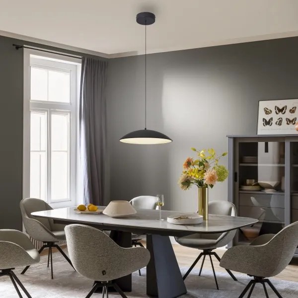 Schöner Wohnen LENTE 14606-18-LED, lustru suspendat pe cablu cu dimmer, LED 17 W, 230 V, Ø 40 cm, negru