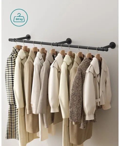 Cuier de perete pentru umerașe LINEA, negru