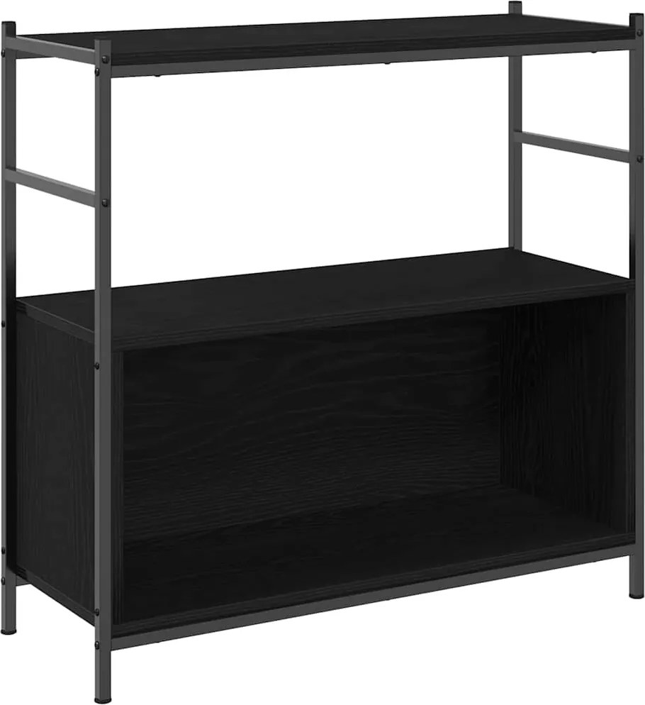 vidaXL Raft pentru cărți Stejar negru 80 x 30 x 78.5 cm Lemn compozit