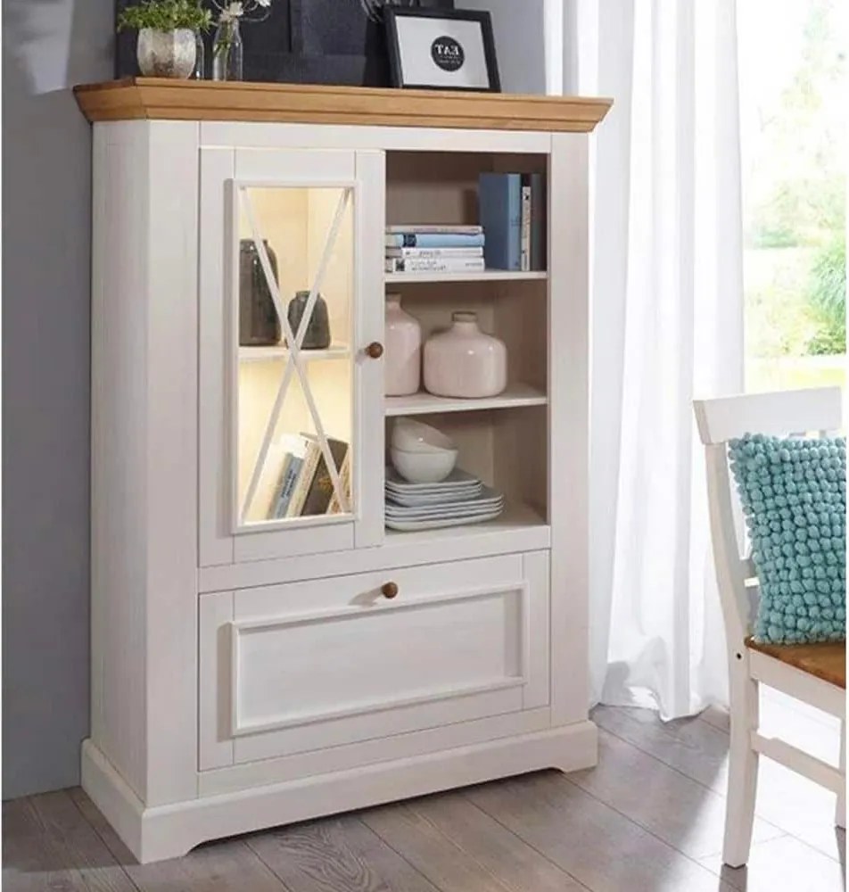 Set lemn masiv alb-natur Living Iris Model B