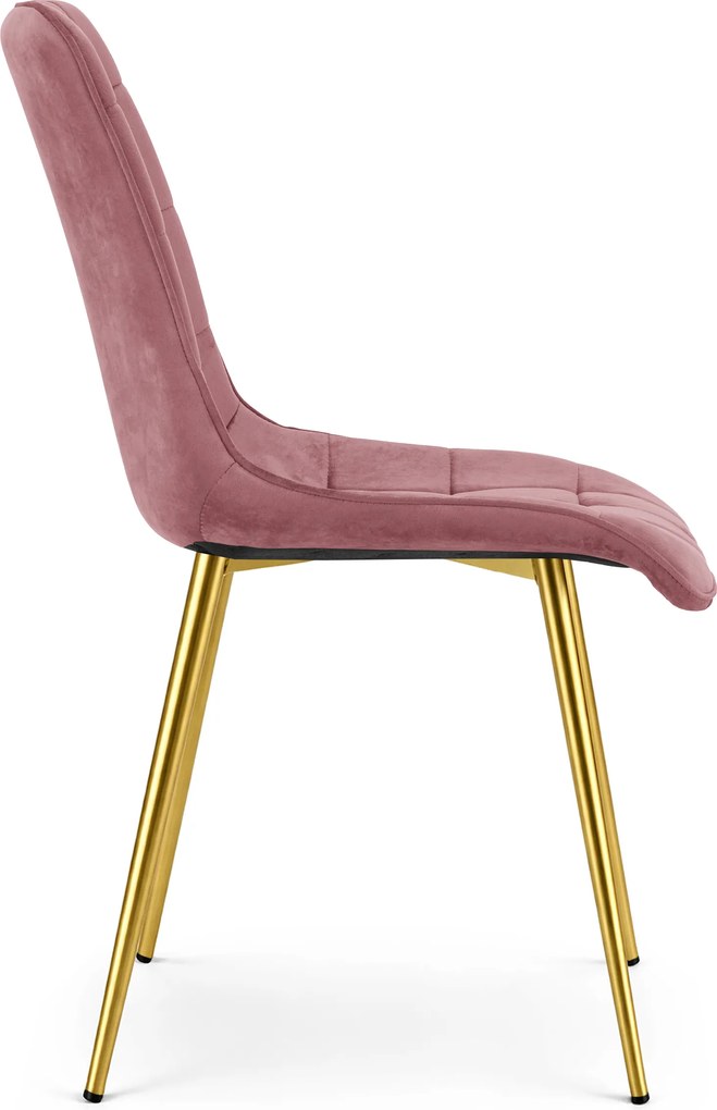 OFERTA Scaun de masa SPLIT VELVET cu picioare aurii, roz inchis calitatea II