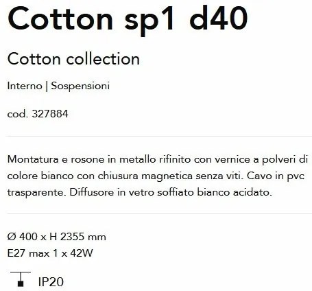 Lustra/Pendul stil minimalist Cotton sp1 d40