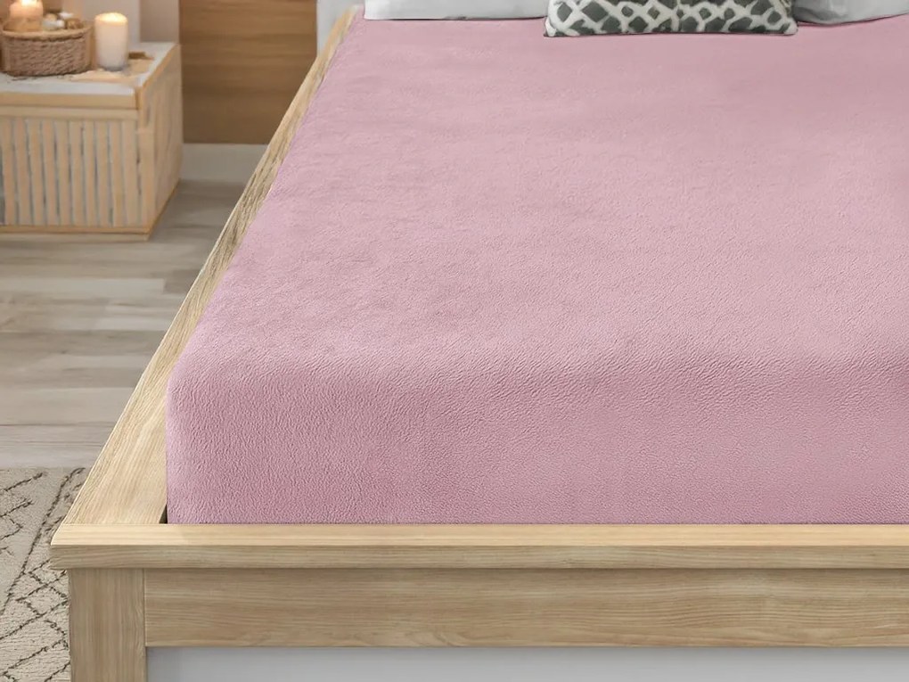 Cearsaf Cocolino microplus cu elastic SOFT 180x200 cm roz