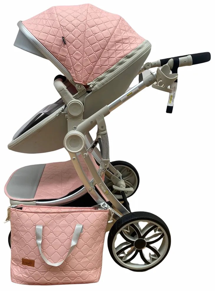 Carucior 2 in 1 cu landou transformabil in parte sport, 0-36 luni, Roz - CPC-15-roz