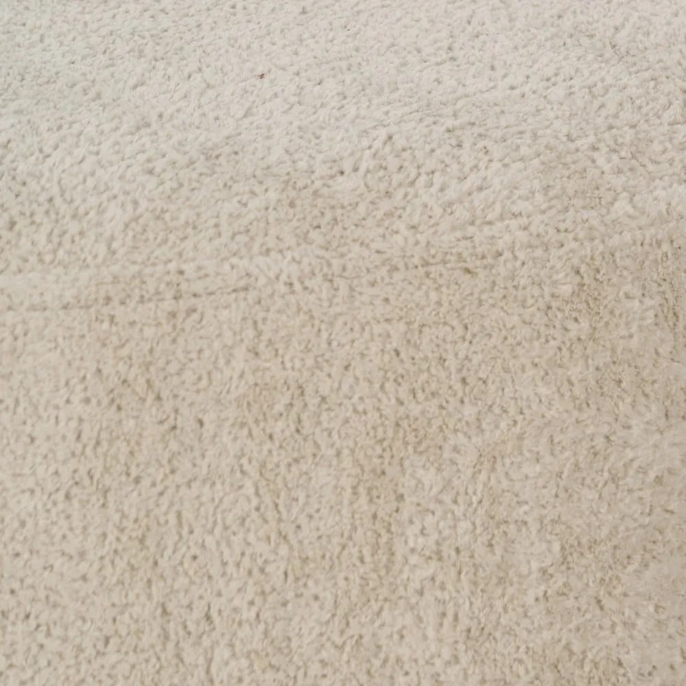 Taburet bej cu tapițerie din țesătură bouclé – Ixia