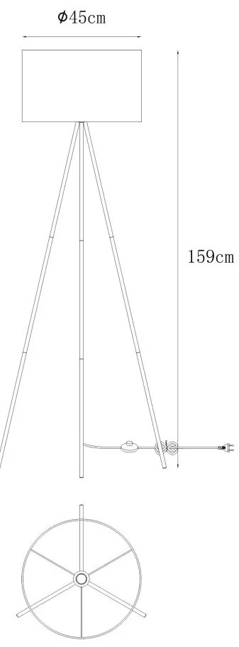 Lampadar, Lampa de podea cu trepied CARA