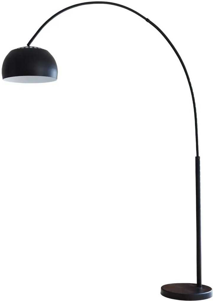 Lampadar modern Vincent 195 cm, metal/marmură, negru