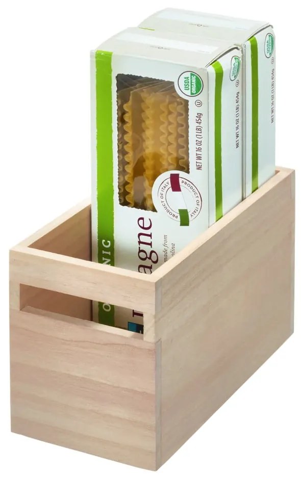Cutie depozitare din lemn paulownia iDesign Eco Wood, 12,7 x 25,4 cm