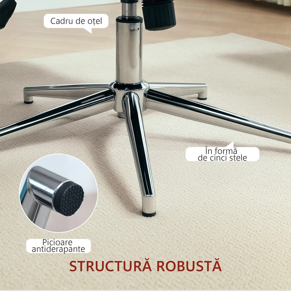 HOMCOM Fotoliu Rotativ din Catifea, Fotoliu Tapițat cu Cotiere, Funcție de Balansare și Înălțime Reglabilă, pentru Living, Gri Închis | Aosom Romania